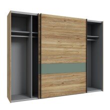 Kleiderschrank >Whenua< in Schwarz - 269,9x210,5x62,9cm (BxHxT)