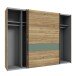 Kleiderschrank >Whenua< in Schwarz - 269,9x210,5x62,9cm (BxHxT)