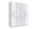 Drehtürenschrank >Danzig< in WEISS + GLAS WEISS - 180x208x58cm (BxHxT)