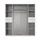 Drehtürenschrank >Danzig< in WEISS + GLAS WEISS - 180x208x58cm (BxHxT)