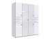 Drehtürenschrank >Danzig< in WEISS + GLAS WEISS - 180x208x58cm (BxHxT)