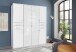Drehtürenschrank >Danzig< in WEISS + GLAS WEISS - 180x208x58cm (BxHxT)
