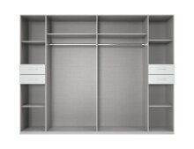 Drehtürenschrank >Danzig< in WEISS + GLAS WEISS - 270x208x58cm (BxHxT)