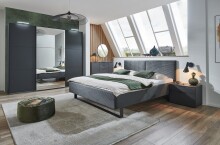Bettgestell >Amsterdam< in GRAPHIT - 189x100x210cm...