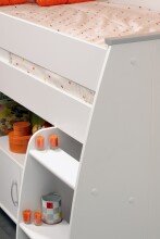 Hochbett >Reverse 1< in Weiss - 204x115x110cm (LxBxH)