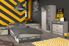 Jugendzimmer-Set >Fabric 1< in Esche Grau Loft mit...