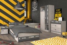 Jugendzimmer-Set >Fabric 1< in Esche Grau Loft mit...
