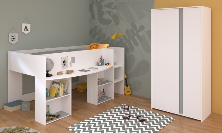 Kinderzimmer-Set >Pirouette 14< mit Hochbett und Kleiderschrank, 629,95 €