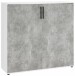Schuhkommode >8343-11.25< in Weiß/Beton, Holzwerkstoff - 120x120x38cm (BxHxT)