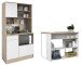 Küchenbar >Socool 1< (Set mit Buffet und Insel) in Weiss / Jackson Eiche