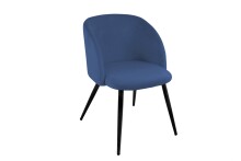 Esszimmerstuhl >10/112-05.08< (2er Set) in Blau, Velours - 54x78x55cm (BxHxT)