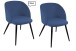 Esszimmerstuhl >10/112-05.08< (2er Set) in Blau, Velours - 54x78x55cm (BxHxT)