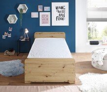 DUPLO Moderne Tandemliege mit zwei Liegeflächen 90 x 200 cm - Praktisches Jugendzimmer Kojenbett in Artisan Eiche Optik, Weiß - 97 x 67 x 206 cm (B/H/T)