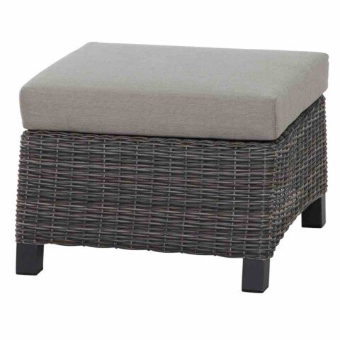Gartenlounge-Hocker >Corido< in matt anthrazit, charcoal grey, taupe meliert