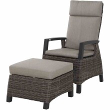 Gartenlounge-Hocker >Corido< in matt anthrazit, charcoal grey, taupe meliert