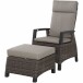 Gartenlounge-Hocker >Corido< in matt anthrazit, charcoal grey, taupe meliert