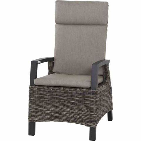 Gartenlounge-Sessel >Corido< in matt anthrazit, charcoal grey, taupe meliert