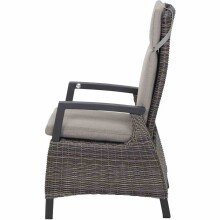 Gartenlounge-Sessel >Corido< in matt anthrazit, charcoal grey, taupe meliert