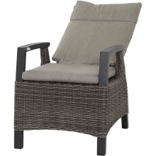 Gartenlounge-Sessel >Corido< in matt anthrazit, charcoal grey, taupe meliert