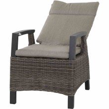 Gartenlounge-Sessel >Corido< in matt anthrazit, charcoal grey, taupe meliert