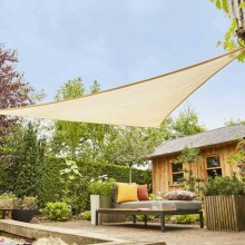 Sonnensegel >Solino< in sand, HDPE-Gewebe - 360x360x360cm (BxHxT)