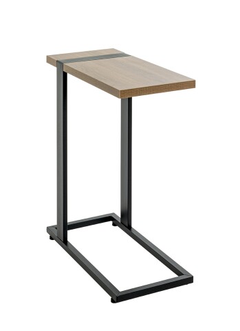 Beistelltisch >37100< in eiche, schwarz - 24x64x49cm (BxHxT)