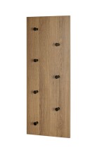 Wandgarderobe >37142< in eiche, schwarz, MDF, Metall - 80x30x5cm (BxHxT)