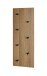 Wandgarderobe >37142< in eiche, schwarz, MDF, Metall - 80x30x5cm (BxHxT)