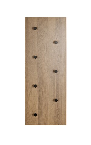 Wandgarderobe >37144< in eiche, schwarz, MDF, Metall - 75x30x26cm (BxHxT)