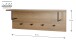 Wandgarderobe >37147< in eiche, schwarz, MDF, Metall - 80x30x20cm (BxHxT)