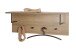 Wandgarderobe >37147< in eiche, schwarz, MDF, Metall - 80x30x20cm (BxHxT)