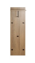 Wandgarderobe >37148< in eiche, schwarz, MDF, Metall - 30x100x20cm (BxHxT)