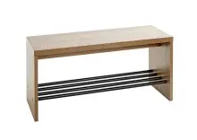 Schuhbank >37149< in eiche, schwarz, MDF, Metall -...