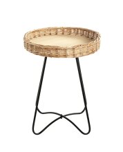 Beistelltisch >37187< in natur, schwarz - 51x41 (HxD)