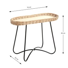 Beistelltisch >37188< in natur, schwarz - 70x55x33 (BxHxT)