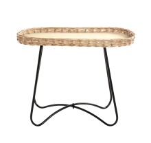 Beistelltisch >37188< in natur, schwarz - 70x55x33 (BxHxT)