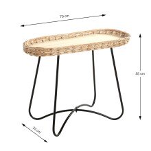Beistelltisch >37188< in natur, schwarz - 70x55x33 (BxHxT)