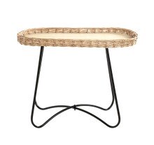 Beistelltisch >37188< in natur, schwarz - 70x55x33 (BxHxT)