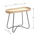 Beistelltisch >37188< in natur, schwarz - 70x55x33 (BxHxT)