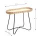 Beistelltisch >37188< in natur, schwarz - 70x55x33 (BxHxT)