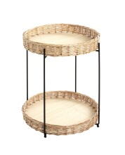Beistelltisch >37189< in natur, schwarz - 49x42 (HxD)