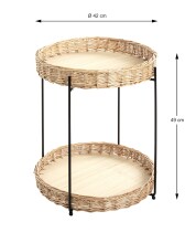 Beistelltisch >37189< in natur, schwarz - 49x42 (HxD)