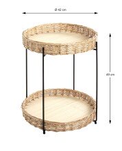 Beistelltisch >37189< in natur, schwarz - 49x42 (HxD)