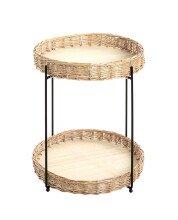 Beistelltisch >37189< in natur, schwarz - 49x42 (HxD)