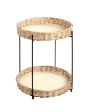 Beistelltisch >37189< in natur, schwarz - 49x42 (HxD)