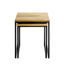 Beistelltisch >37333< (2er Set) in eiche, schwarz - 33x41x33 (BxHxT)