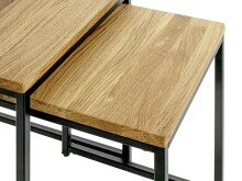 Beistelltisch >37333< (2er Set) in eiche, schwarz - 33x41x33 (BxHxT)