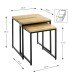 Beistelltisch >37333< (2er Set) in eiche, schwarz - 33x41x33 (BxHxT)
