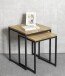 Beistelltisch >37333< (2er Set) in eiche, schwarz - 33x41x33 (BxHxT)
