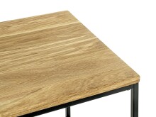 Beistelltisch >37334< in eiche, schwarz, Massivholz, Metall - 45x45x45cm (BxHxT)